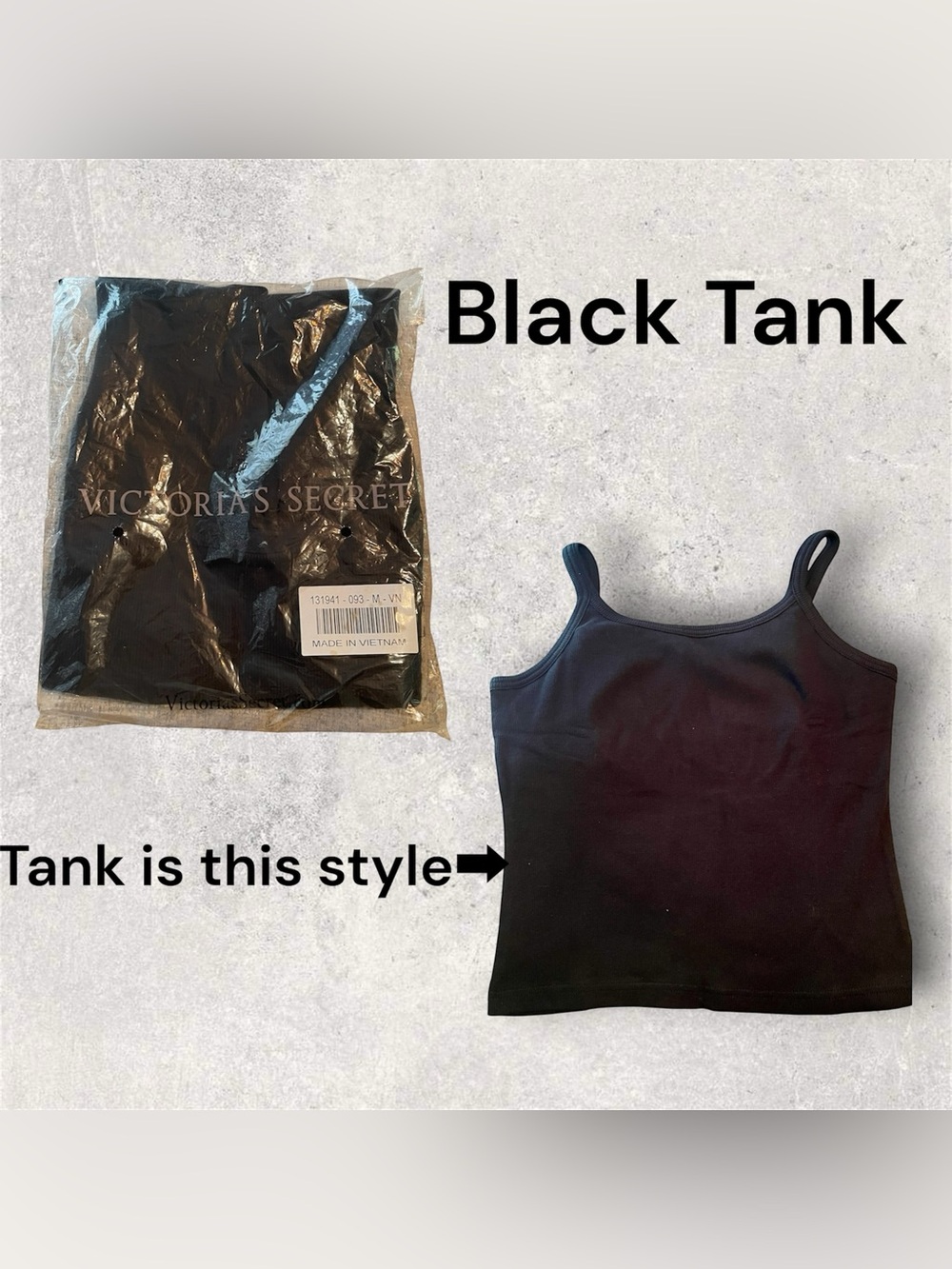 2004 Victoria’s Secret Moda International Rib Tank BLACK. SEALED. NEW Y2K Medium